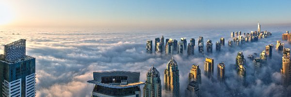 Wieżowce, Chmury, Dubaj