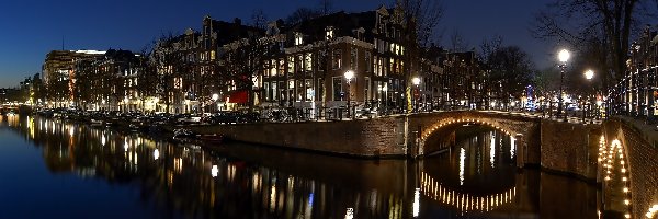 Kanał, Noc, Amsterdam
