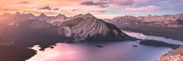 Góry, Jezioro Upper Kananaskis Lake, Kanada