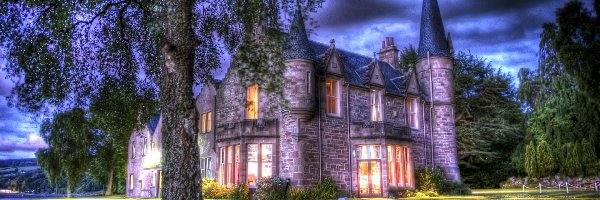 Szkocja, Zamek, Oświetlony