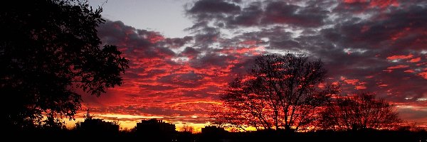 Chmury, Czerwone, Zachód słońca