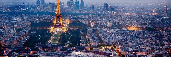Wieża, Widok, Eiffla, Paryż, Miasta
