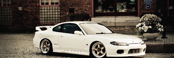 Biały, Ulica, Nissan Silvia S15, Samochód