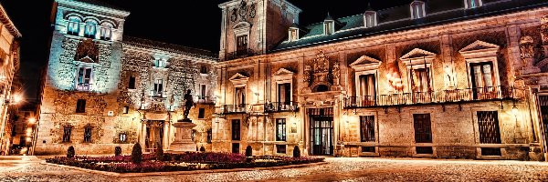 Madryt, Noc, Plaza de la Villa, Hiszpania
