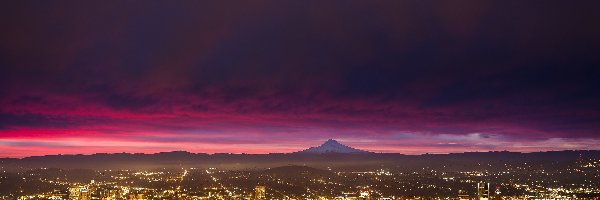 Miasto, Krajobraz, Nocą, Portland