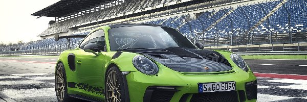 2019, GT3, RS, Tor wyścigowy, Porsche 911, Zielone