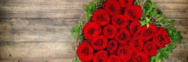 Róże, Miłość, Serce, Czerwone