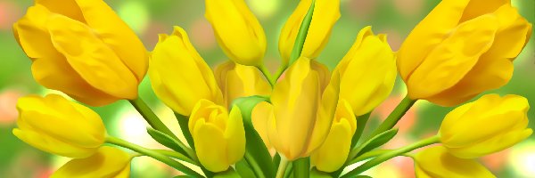 Grafika 2D, Tulipany, Żółte