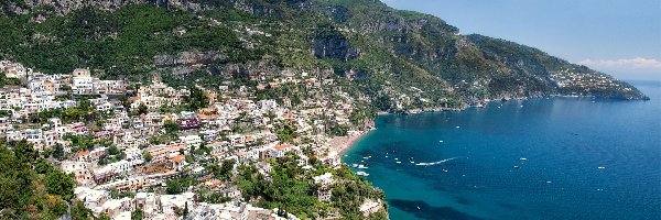 Miasto, Wybrzeżu, Na, Włochy, Amalfi