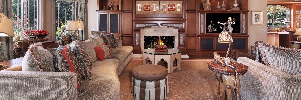 Kanapa, Kominek, Salon