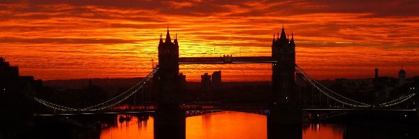 Słońca, Londyn, Most, Zachód