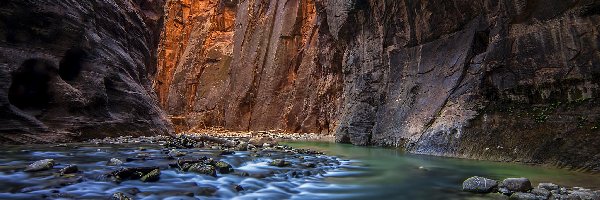 Rzeka Virgin, Park Narodowy Zion, Kanion, Kamienie, Stan Utah, Stany Zjednoczone