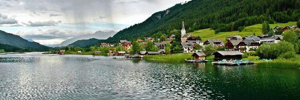 Jezioro, Austria, Weissensee, Miasteczko