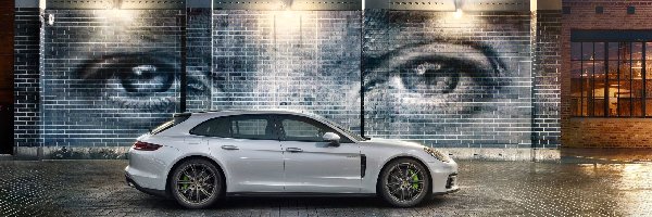 2017, Street art, Ściana, Porsche Panamera 4 Sport Turismo