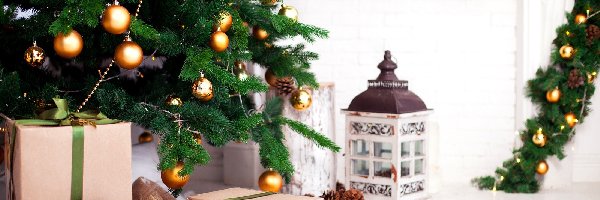 Boże Narodzenie, Prezenty, Choinka, Święta, Lampion