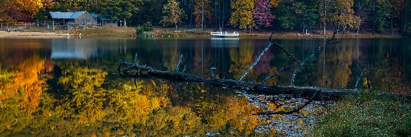 Stany Zjednoczone, Vogel State Park, Stan Georgia, Jesień, Jezioro Trahlyta