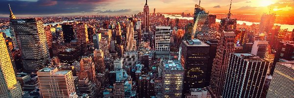 Nowy Jork, Z lotu ptaka, Wieżowce, Manhattan