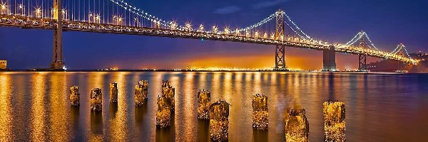 Oświetlony, Golden Gate, Most, San Francisco