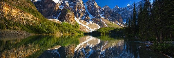 Kanada, Jezioro Moraine, Park Narodowy Banff, Odbicie, Dolina Dziesięciu Szczytów