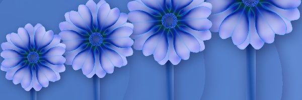 Kwiaty, Niebieskie, Cztery
