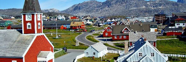 Grenlandia, Domy, Nuuk, Góry, Kościół