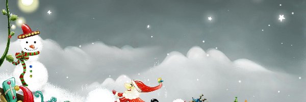 Mikołaj, 2D, Bałwan, Świąteczne