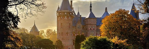 Zamek de Haar, Miasto Utrecht, De Haar Castle, Park, Holandia
