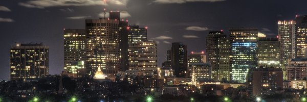 Miasta, Budynki, Panorama, Księżyc, Kanada, Vancouver