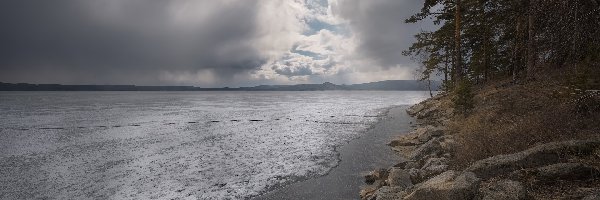 Obwód czelabiński, Chmury, Las, Rosja, Kamienie, Jezioro Turgoyak