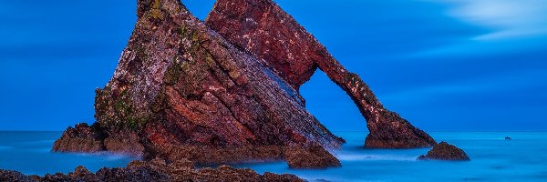 Morze, Bow Fiddle Rock, Skały, Szkocja, Portknockie