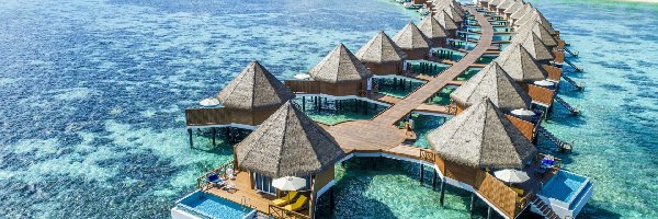Wakacje, Hotel, Malediwy, Wyspa Kooddoo, Mercure Maldives Kooddoo Resort, Domki, Morze, Tropiki