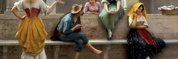 Kobiety, Malarstwo, Mężczyzna, Eugene de Blaas, Obraz