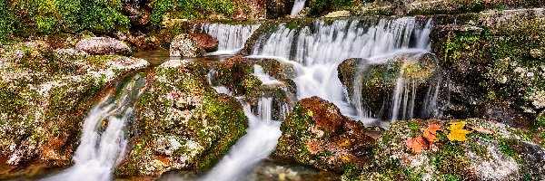 Skały, Candalla Falls, Włochy, Toskania, Most, Kamienie, Camaiore, Wodospad