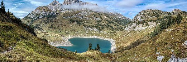 Gmina Dalaas, Góry, Alpy, Austria, Dolina, Jezioro Formarinsee