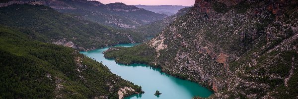 Walencja, Wąwóz, Cortes del Pallas, Hiszpania, Góry, Rzeka