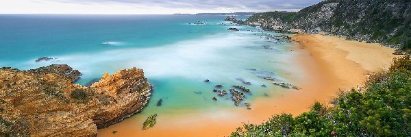 Nowa Południowa Walia, Plaża, Skały, Australia, Morze, Wybrzeże Sapphire