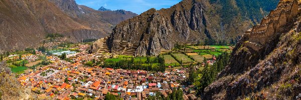 Osada Inków, Peru, Ollantaytambo, Domy, Święta Dolina Inków, Góry