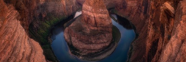 Kolorado River, Rzeka, Kanion, Arizona, Stany Zjednoczone, Skały, Horseshoe Bend, Park Narodowy Glen Canyon, Zakole