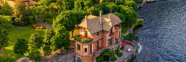 Villa Cima, Domy, Hotel, Włochy, Jezioro Como, Drzewa