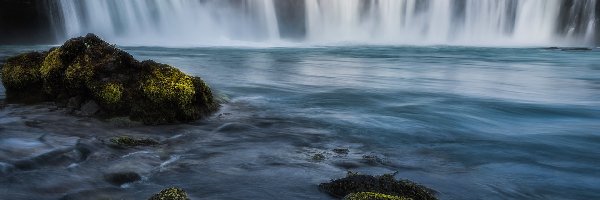 Wodospad, Skały, Godafoss, Islandia