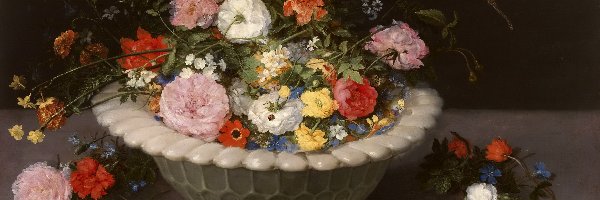Donica, Jan Brueghel, Kwiaty, Bukiet, Obraz, Malarstwo
