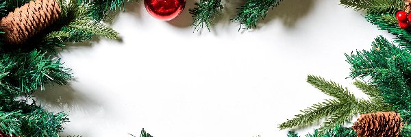 Bombki, Boże Narodzenie, Szyszki, Gałęzie