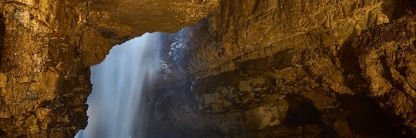 Wodospad, Smoo Cave, Szkocja, Hrabstwo Sutherland, Skały, Rzeka, Durness, Jaskinia