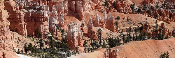 Czerwone, Park Narodowy Bryce Canyon, Skały, Stany Zjednoczone, Utah