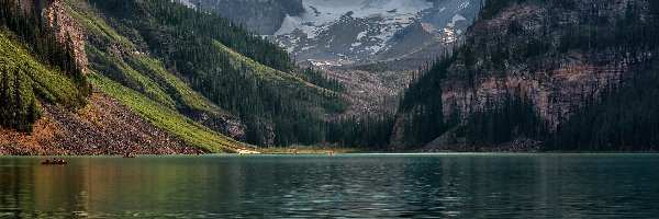 Park Narodowy Banff, Lasy, Góry, Kanada, Louise Lake, Jezioro