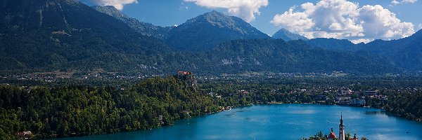 Kościółek, Wyspa, Blejski Otok, Góry, Jezioro Bled, Słowenia