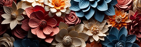 Kwiaty, Kolorowe, Pąki, 2D, Grafika