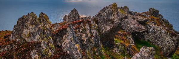 Morze, Chmury, Skały, Irlandia