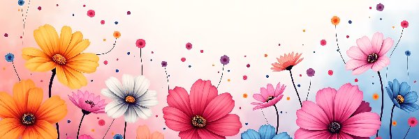 Grafika, Kwiaty, Kolorowe