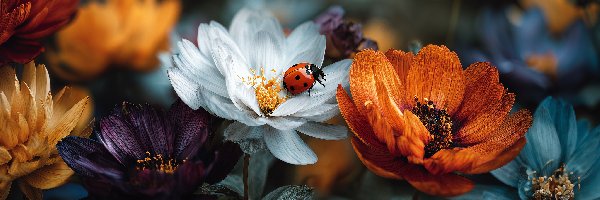 Grafika AI, Kwiaty, Biedronka